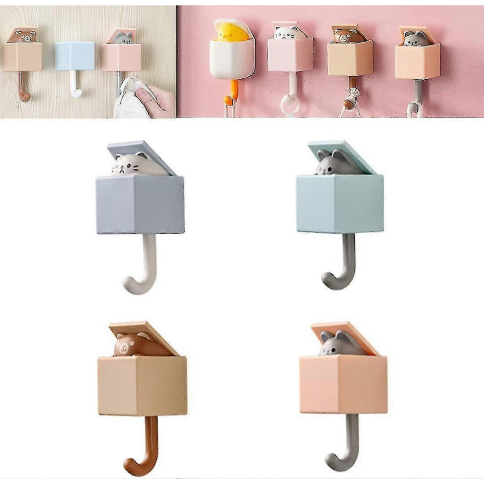 Brand New 2023 Creative Adhesive Coat Hook, Cute Cat Key Holder Hook, Heavy Duty Self Adhesvie Cute Pet Hooks Wall Decorations Hanger Holder for Hangi