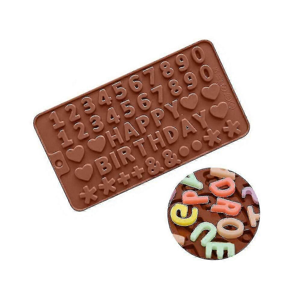 Food Drink Stencils Happy Birthday Number Cake Silicone Mould Chocolate Fondant Jelly Ice Cube Mold