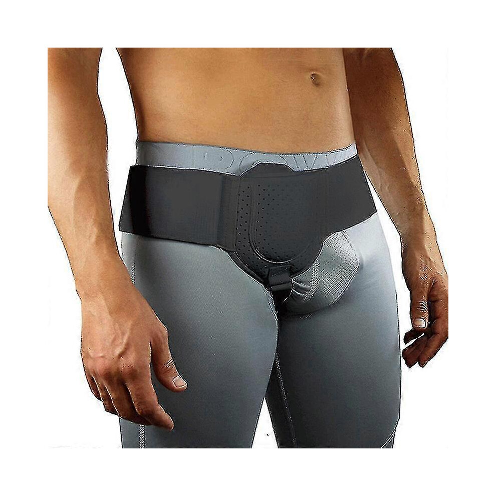 (Black) Hernia Belt Truss For Inguinal Sports Hernia Support Pain Relief Recovery Strap Shytmv