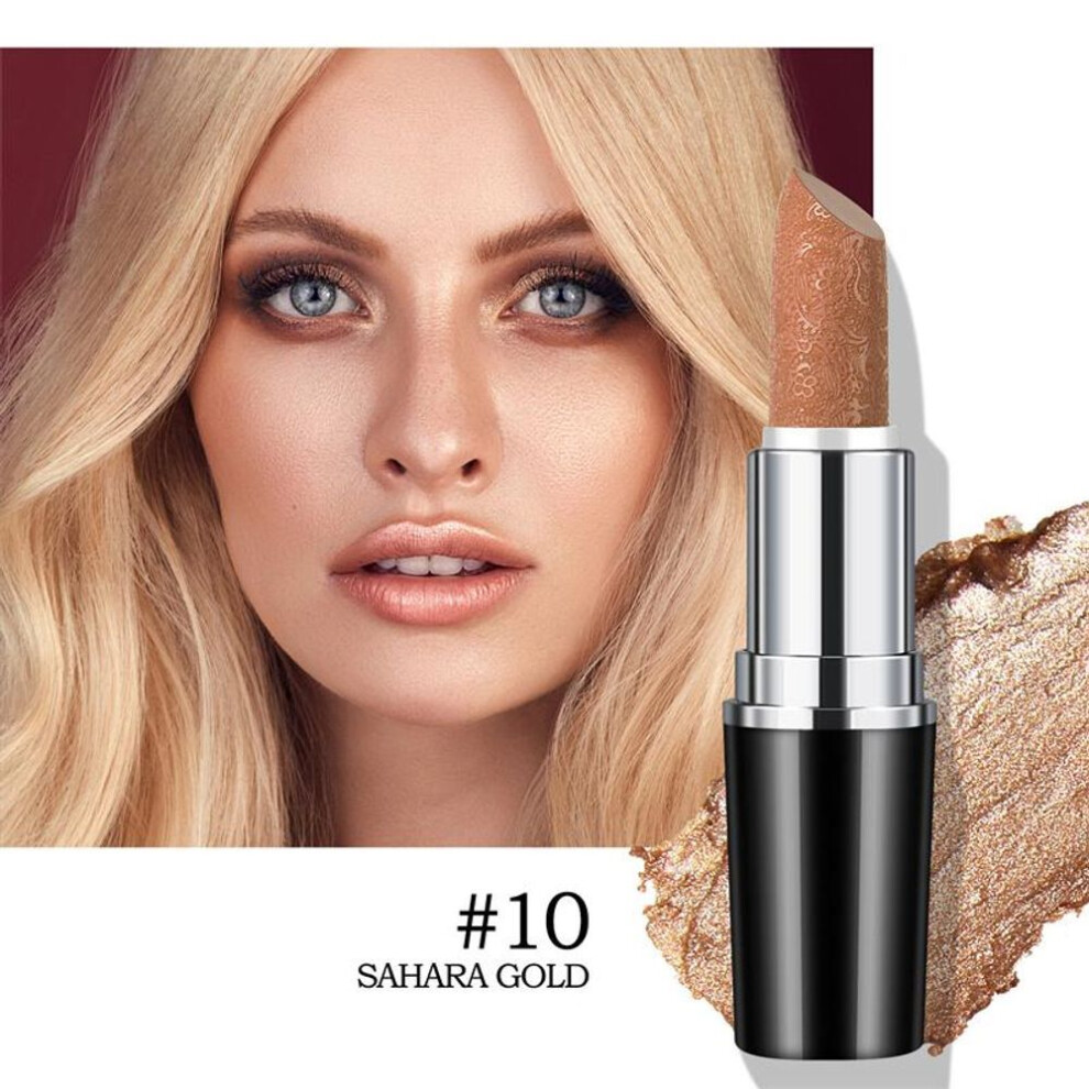 (10#) Shiny Lipstick - Long-lasting, Moisturizing, Glitter