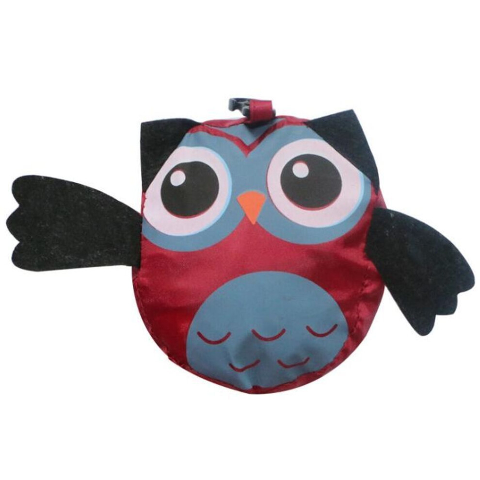 (wine red) Cute Folding Shopping Bag  Animal Owl Print  Eco Friendly Travel  Lady Shoulder Bag Women Reusable Tote Shopper Bag
