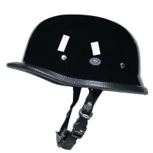 (bright black, L) Wwii German Motorcycle Helmet Revealed Retro Helmet-y -t - Refurbished