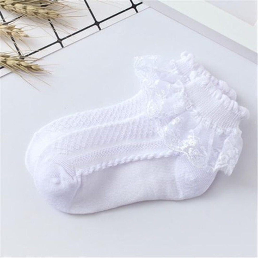 (white, 1-3 years old) Summer Baby Girls Kids Toddler Socks Breathable Cotton Lace Ruffle Princess Mesh Socks