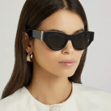 NEW Saint Laurent SLM94 001 Black Grey Cat Eye Women Sunglasses SL M94 001