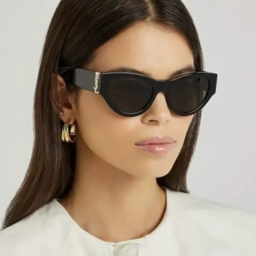 NEW Saint Laurent SLM94 001 Black Grey Cat Eye Women Sunglasses SL M94 001