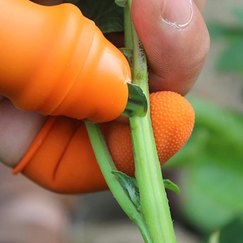 (L) Silicone Thumb Knife Finger Protector Gears Cutting Vegetable Harvesting Knife Pinching Plant Blade Scissors Garden Gloves
