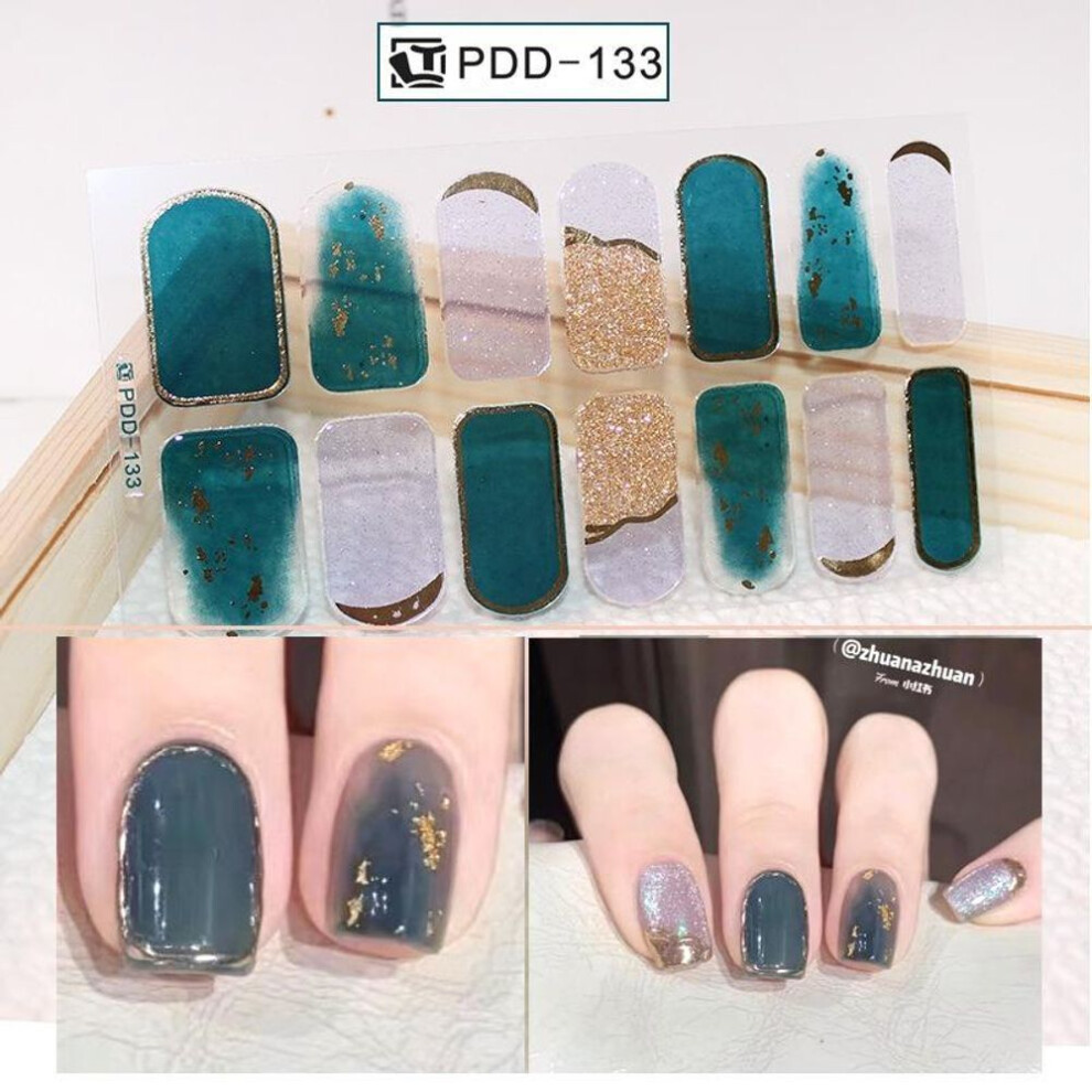 (as the picture, PDD-133) 60 Styles Semi Cured Gel Nail Stickers with Fresh Flowers
