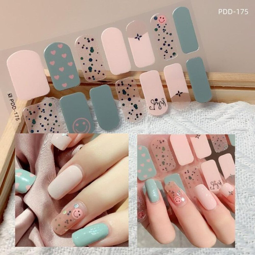 (as the picture, PDD-175) 60 Styles Semi Cured Gel Nail Stickers with Fresh Flowers