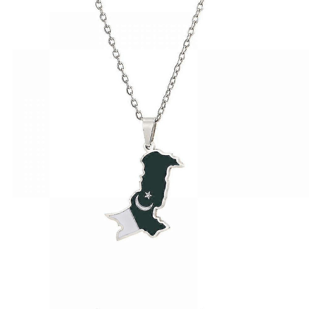 Stainless Steel Necklace Jewelry, Pakistan Map Pendant, Fashion Accessories for Men And Women, Best Gift for Family Or Friendssteel Color