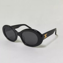 Celine Triomphe CL40194U Black/Grey Oval Frame Sunglasses