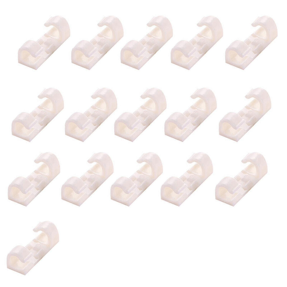 (Big, White) 20pcs Self-adhesive Network Charge Cable Clip Wire Organizer Fixer Holder Clamp