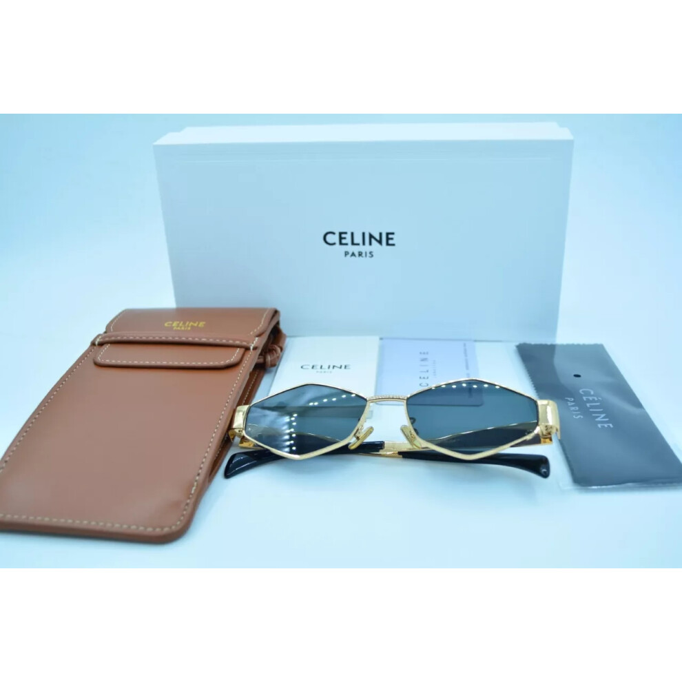 Celine CL40254U Women's Metal Sunglasses Gold Frame Gray Lenses
