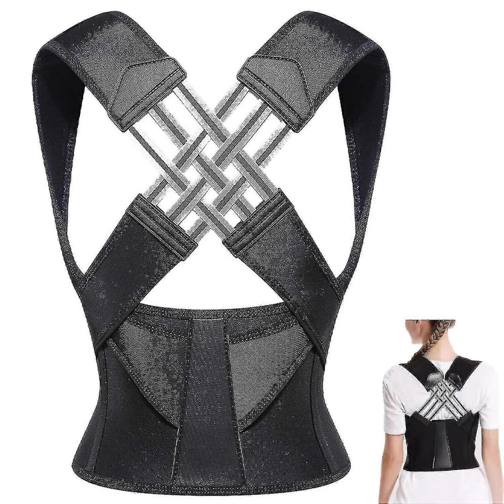 (M) Adjustable Back Posture Belt Office Home Gym Unisex - Back Straightener Posture Corrector, Shoulder Brace Posture, Scoliosis