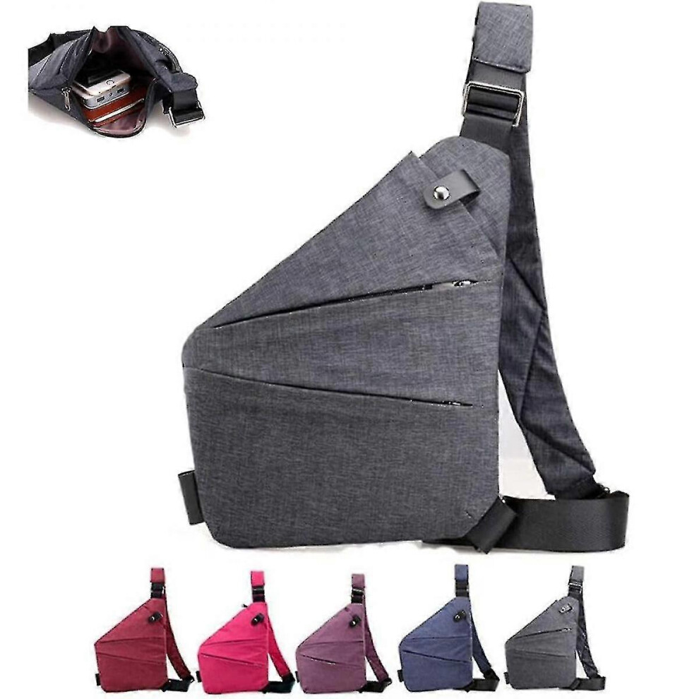 (grey) Anti Theft Bag Anti Theft Travel Bag Slim Sling Cross Body Travel Bag For Women Men