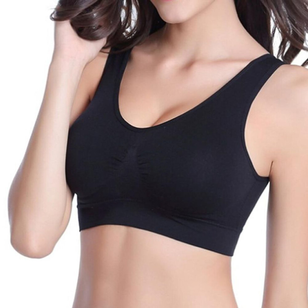 (black, 2XL) Women Large Size Push Up Bra Sports Bra Seamless Adjustment Bra Top Bra Comfortable Breathable Sweat Absorbent Underwear S--5xl
