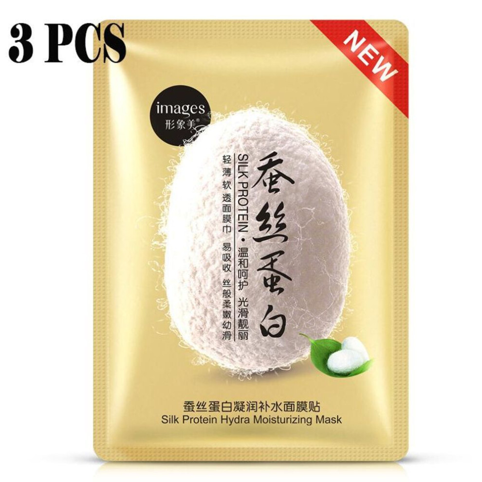 (yellow, 3pcs) 1/3/5 Pcs Silk Protein Skin Rejuvenation Face Mask Deep Hydrating Moisturizing Oil Control Shrinking Pores Skin Care Products For Men And Women