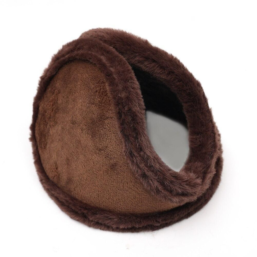 (brown) Unisex Warm Fur Earmuffs For Men Women Velvet Ear Muffs Winter Thicken Warmer Ear Cover Outdoor Cycling Ski Plush Ear Protector