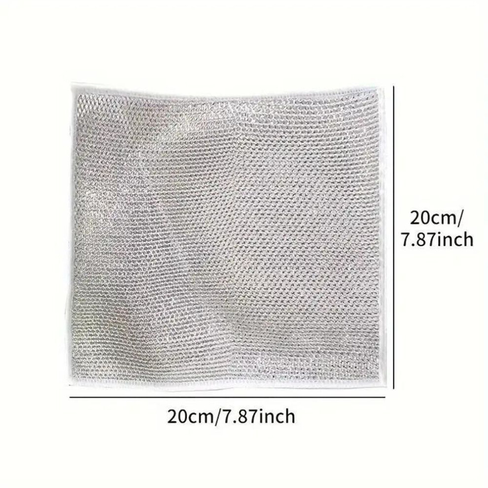 (as the picture, 5Pcs) Non-scratch Wire Dishcloth, Multipurpose Wire Dishwashing Rags For Wet And Dry, Reusable, Wire Cleaning Cloth Wire Dish Towels Sinks, Pots, Pans