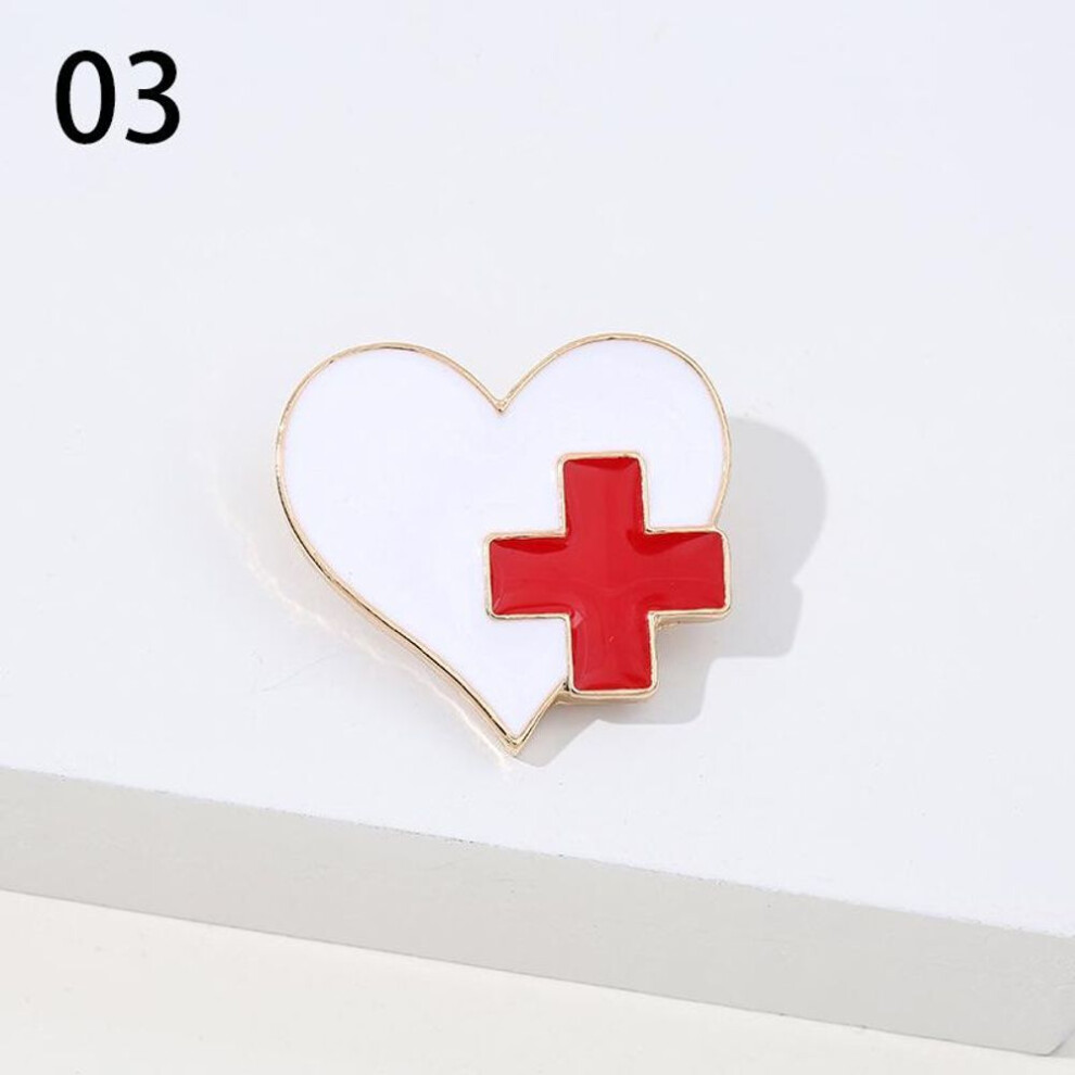 (3) Nurse Cute Enamel Medical Brooches Heartbeat Shape Jewelry Colorful Stethoscope Hospital Doctor
