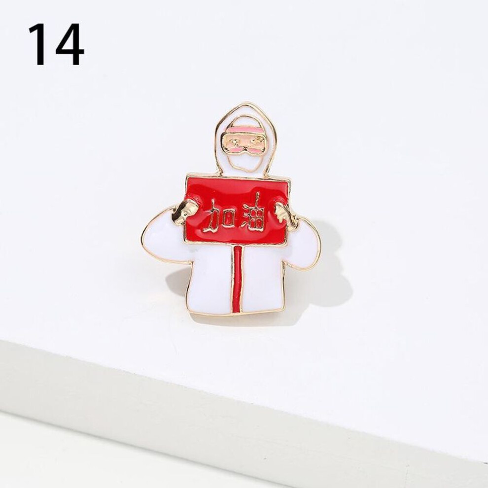 (14) Nurse Cute Enamel Medical Brooches Heartbeat Shape Jewelry Colorful Stethoscope Hospital Doctor