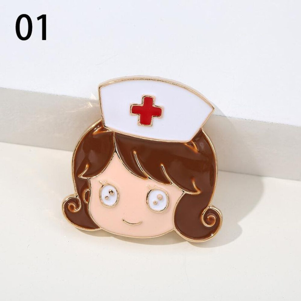 (1) Nurse Cute Enamel Medical Brooches Heartbeat Shape Jewelry Colorful Stethoscope Hospital Doctor