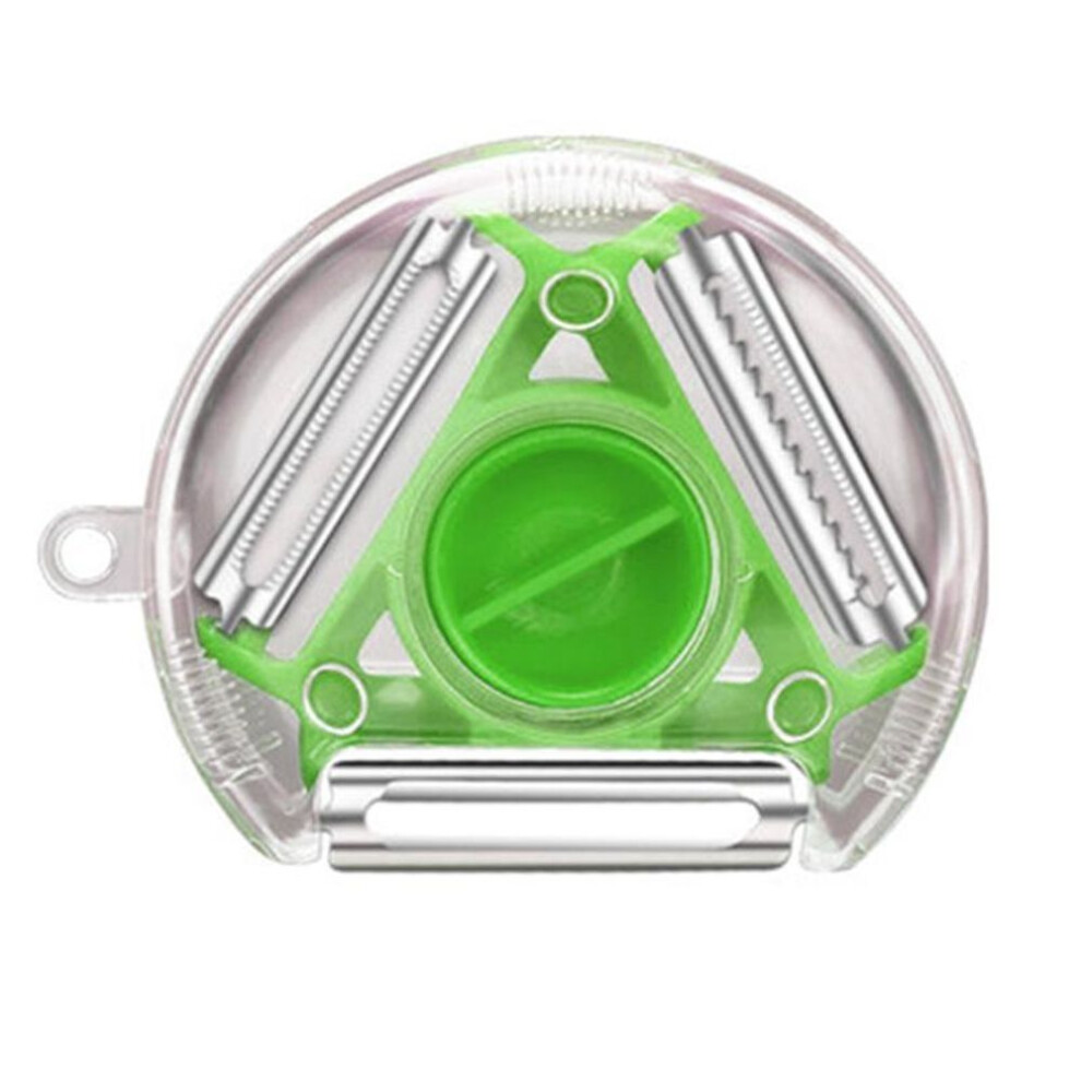 (green) 3 In 1 Magic Trio Peeler Set Slicer Shredder Peeler Julienne Cutter Multi Peel Blade Zesters Grater Kitchen Tool Accessories
