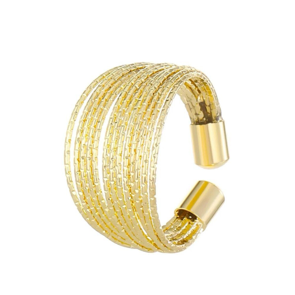 (gold) Open Ring for Women Light LuxuryGold Multi-Layered Waterproof Metal Chic France Jewelry Personality Temperament Accessories Gifts