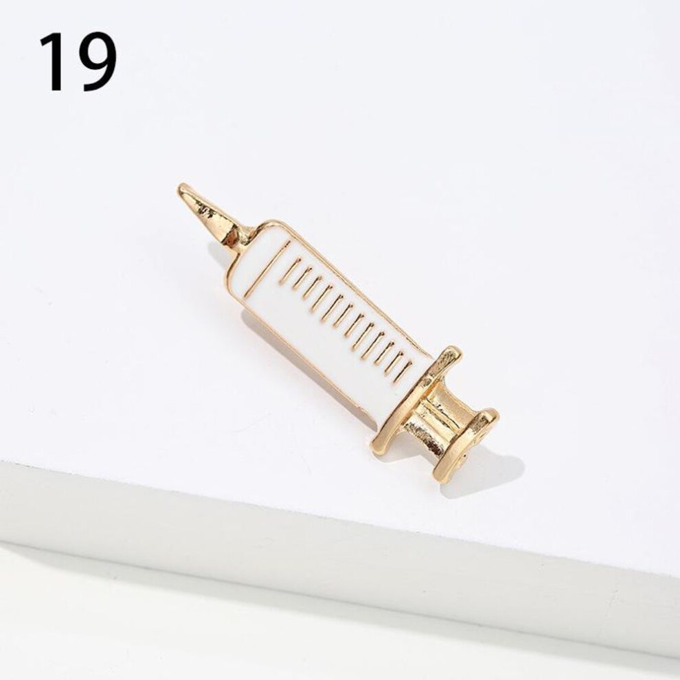 (19) Nurse Cute Enamel Medical Brooches Heartbeat Shape Jewelry Colorful Stethoscope Hospital Doctor