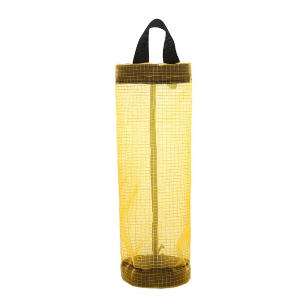 (yellow) Kitchen Plastic Mesh Dispenser Organizer Trash Bags Holder Trash Bag Storage Bag Garbage Bags