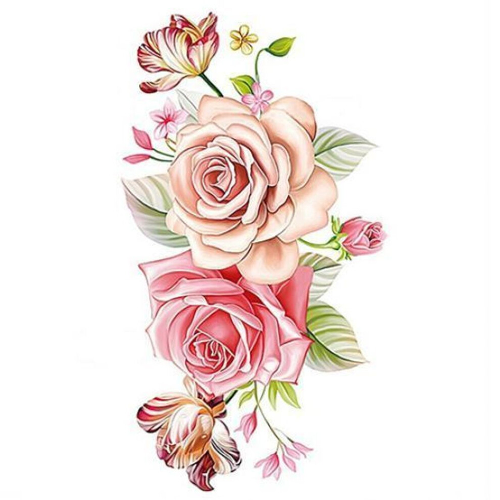 Tattoo Sticker Women&apos;s Body Art Waterproof Peony Flower Arm Leg Back Temporary Tattoo Sticker