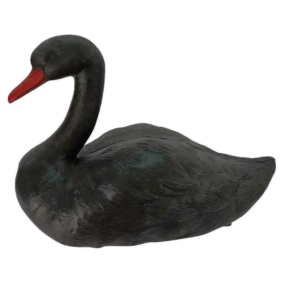 Black/white Swan Ornament Handmade Floating Swan Fake Goose Pond Statue Decoration-o