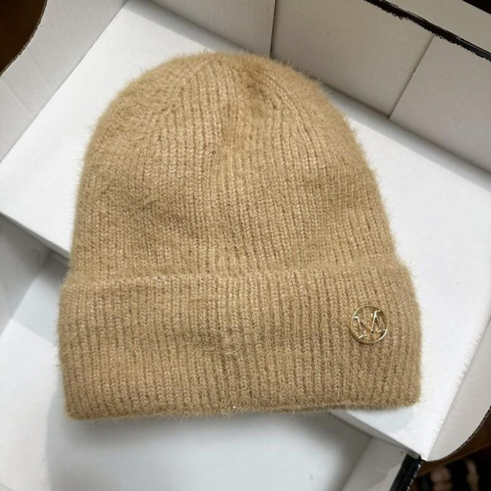 (khaki, One size) Autumn and Winter Knitted Hat Fashion Warm Hat Autumn and Winter Ear Protection Hat