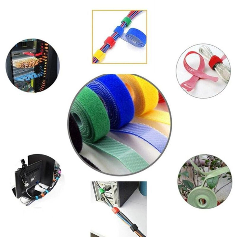 (white) 5 Meter/roll Nylon Cable Ties Power Wire Loop Tape Multifunction Nylon Straps Fastener Reusable