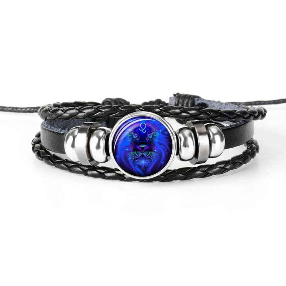 (as the picture, Leo) Handmade Zodiac Bracelet - Woven, Punk Style