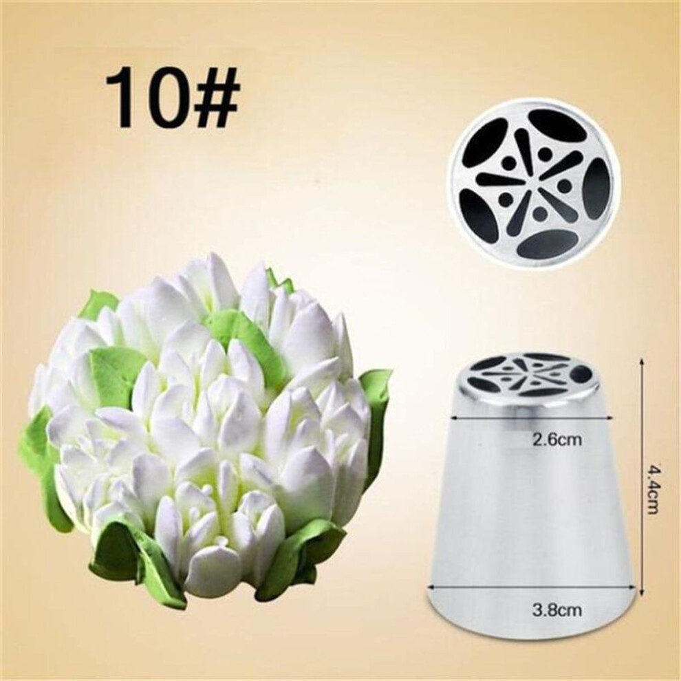(10) Russian Tulip Icing Piping Nozzles Stainless Steel Flower Cream Pastry Tips Nozzles Bag Cupcake Cake Decorating Tools Molds