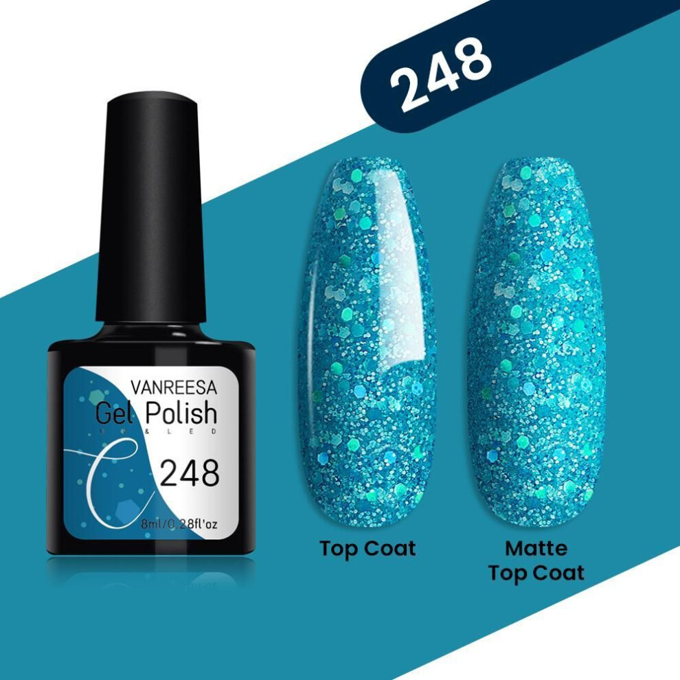 (248) Vanreesa Nail Gel Polish Semi Permanent Hybrid Uv Gel Nail Varnish Soak Off Uv Led Nail Art Gel Top Base Coat Nail Art Gels
