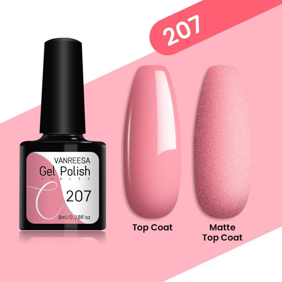 (207) Vanreesa Nail Gel Polish Semi Permanent Hybrid Uv Gel Nail Varnish Soak Off Uv Led Nail Art Gel Top Base Coat Nail Art Gels
