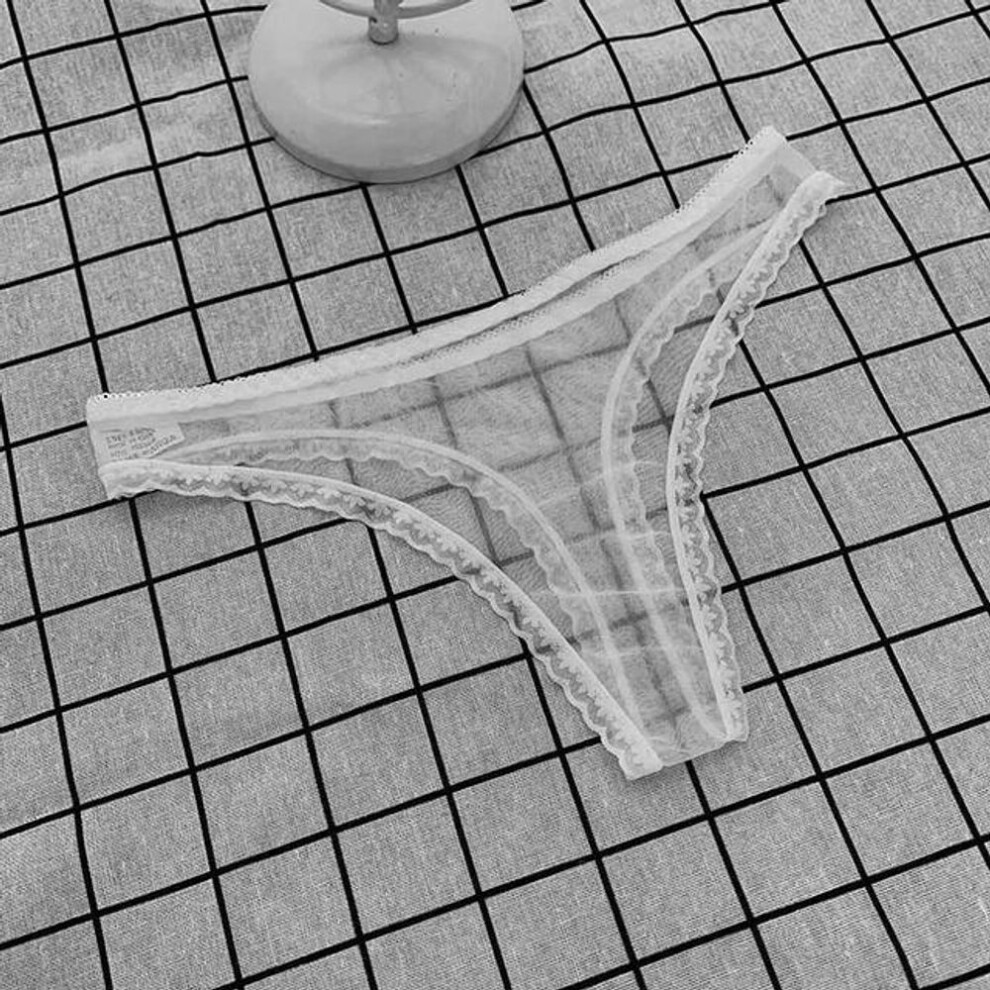(white) 1pcs Transparent Thong Panties Women Personality Summer Ladies Lace G-string Sexy See Through Underwear