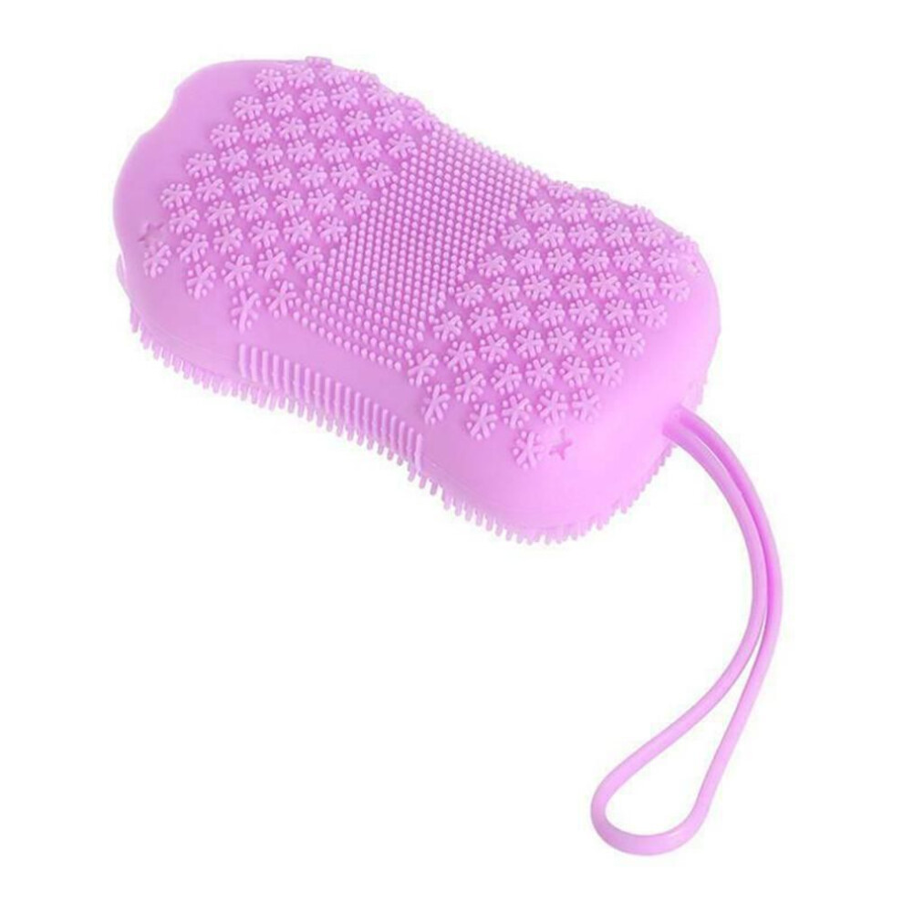 (purple) Bath Silicone Ware Set Natural Effective Exfoliating Bath Brush Massage Body