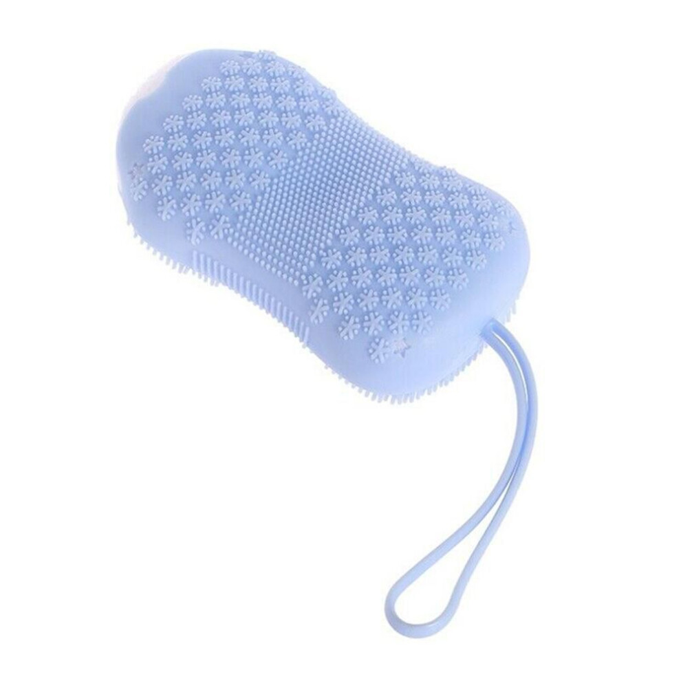 (blue) Bath Silicone Ware Set Natural Effective Exfoliating Bath Brush Massage Body