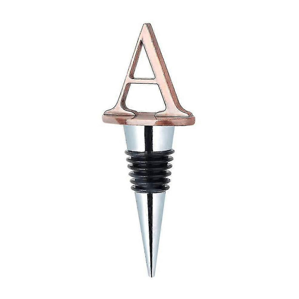 (A) Beverage Initial Letter Wine Bottle Stopper Champagne Beer Vacuum Gift Reusable