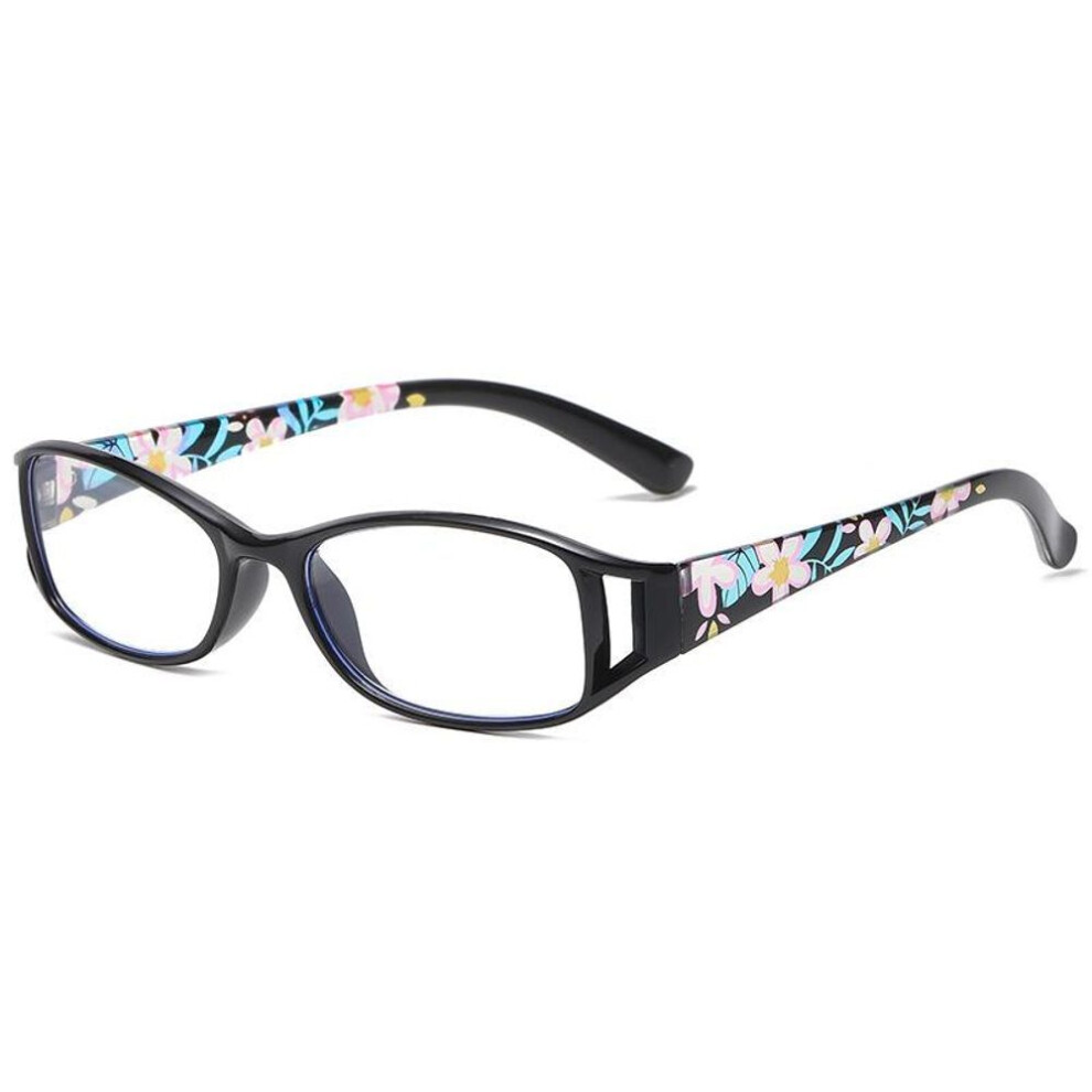 (black, +2.5) Fashion Printed Anti-Blue Light Reading Glasses Hd Anti-Radiation Anti-Fatigue Woman Reading Glasses