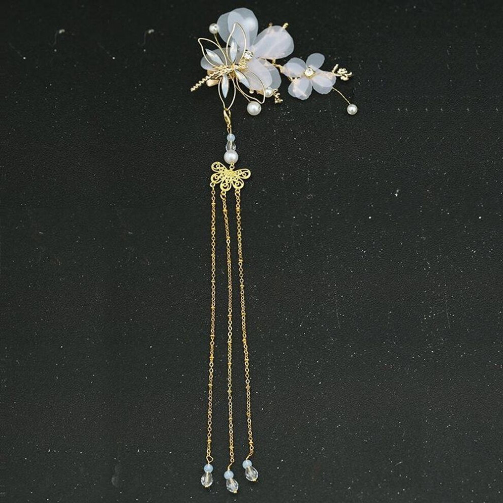 (gold, 1pc) 1pc/2pcs Elegant Classical Style Dragonfly Traditional Hanfu Chinese Tassel Hairpin Headwear Hair Cl