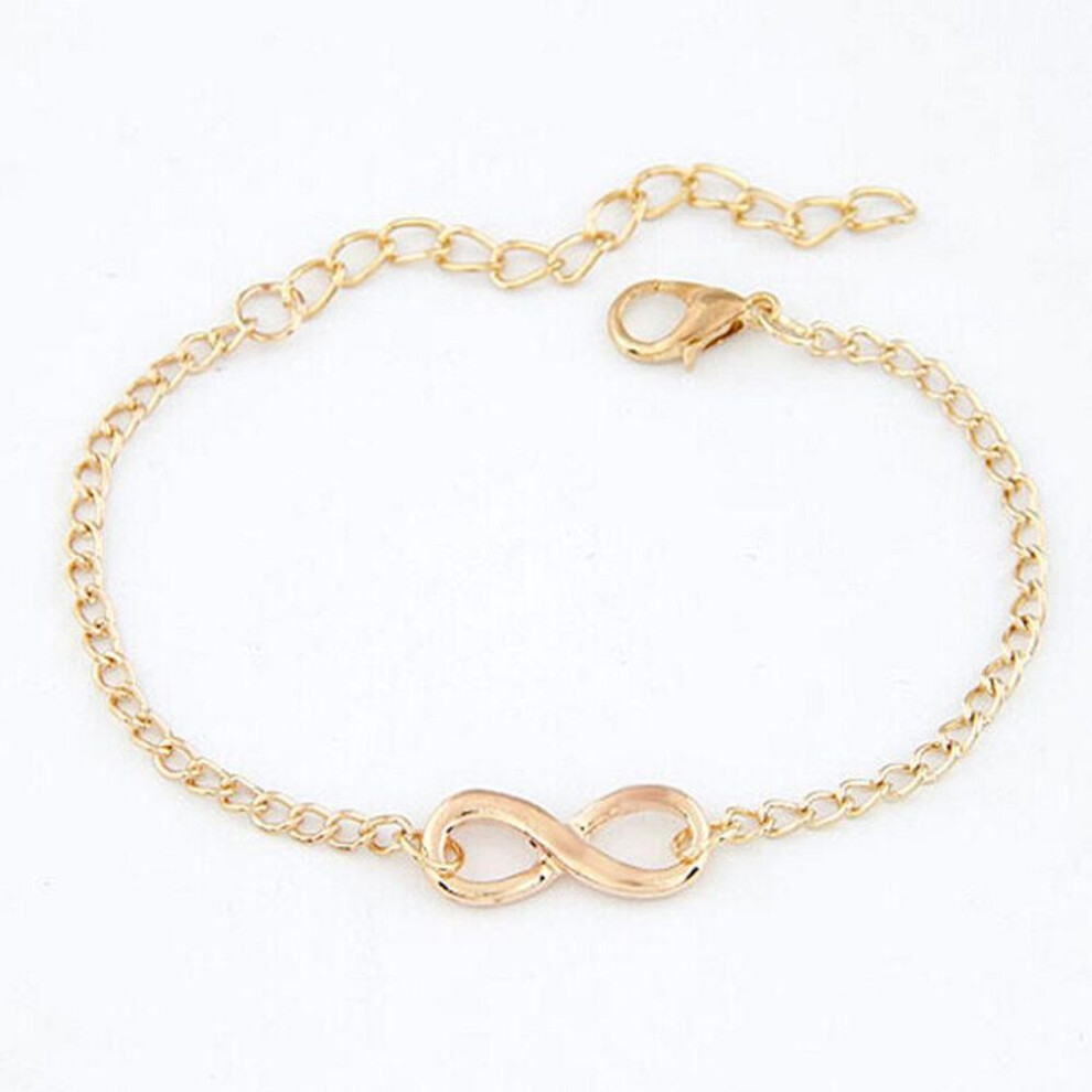 (gold) 1PCS Luck Number 8 Bracelet Summer Bracelet Female Fashion Jewelry Bracelet