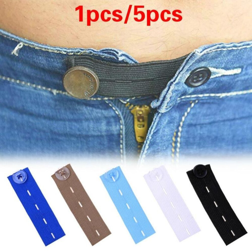 (1pcs-white) 1pcs/5pcs Fatty Maternity Waistband Elastic Extender Pants Belt Extension Buckle Button Pregnancy Ad
