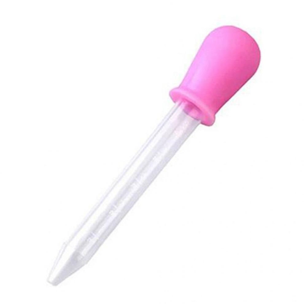 (pink) 5ml Infant Baby Medicine Liquid Feeding Graduated Pipette Dropper Home Supply