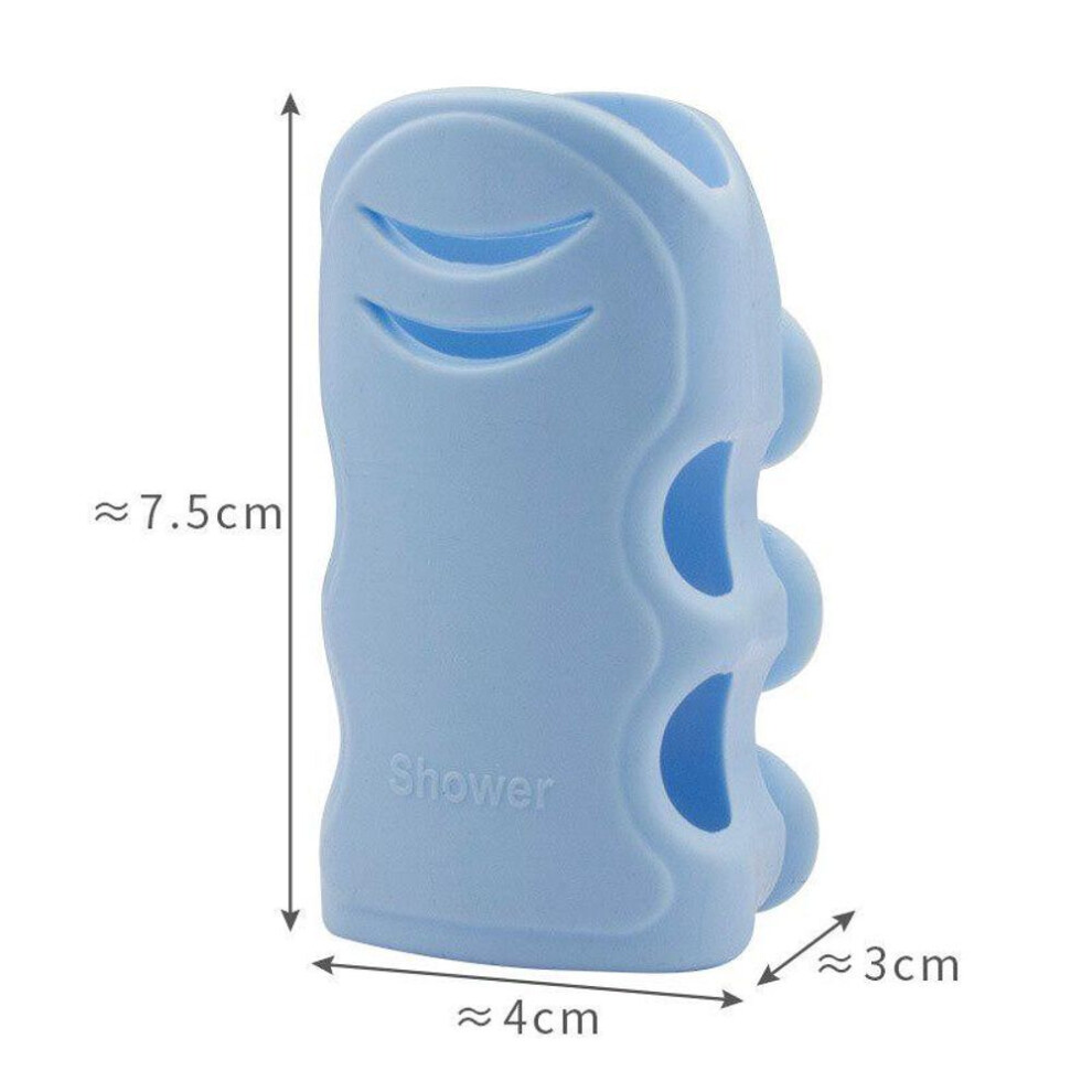 (blue) Wall Mount Shower Head Holder Suction Cup Shower Holder Bracket Free Punch Bathroom Shower Organizer Bathroom Accessories