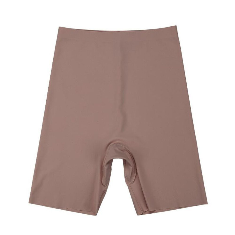 (brown, M) Flarixa Seamless Underwear Women&apos;s Panties High Waist Tummy Hips Safety Pants Slim Shaping Underwear Ice Silk Boxer Briefs