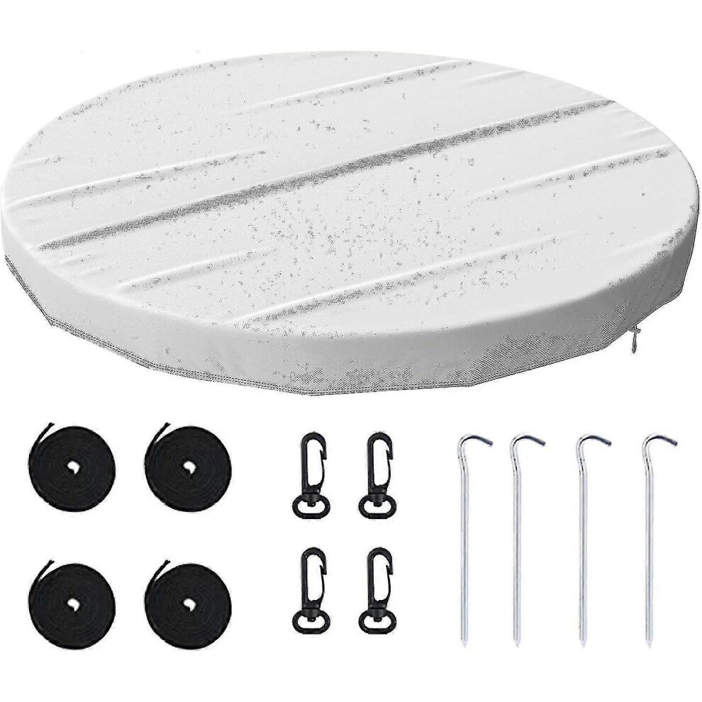 (18FT) Pool Cover, Windproof Round Inflatable Swimming Pool Cover, Dustproof Waterproof Swimming Pool Cover For Family Pools Hot Tubs Spa Inflatable Pools