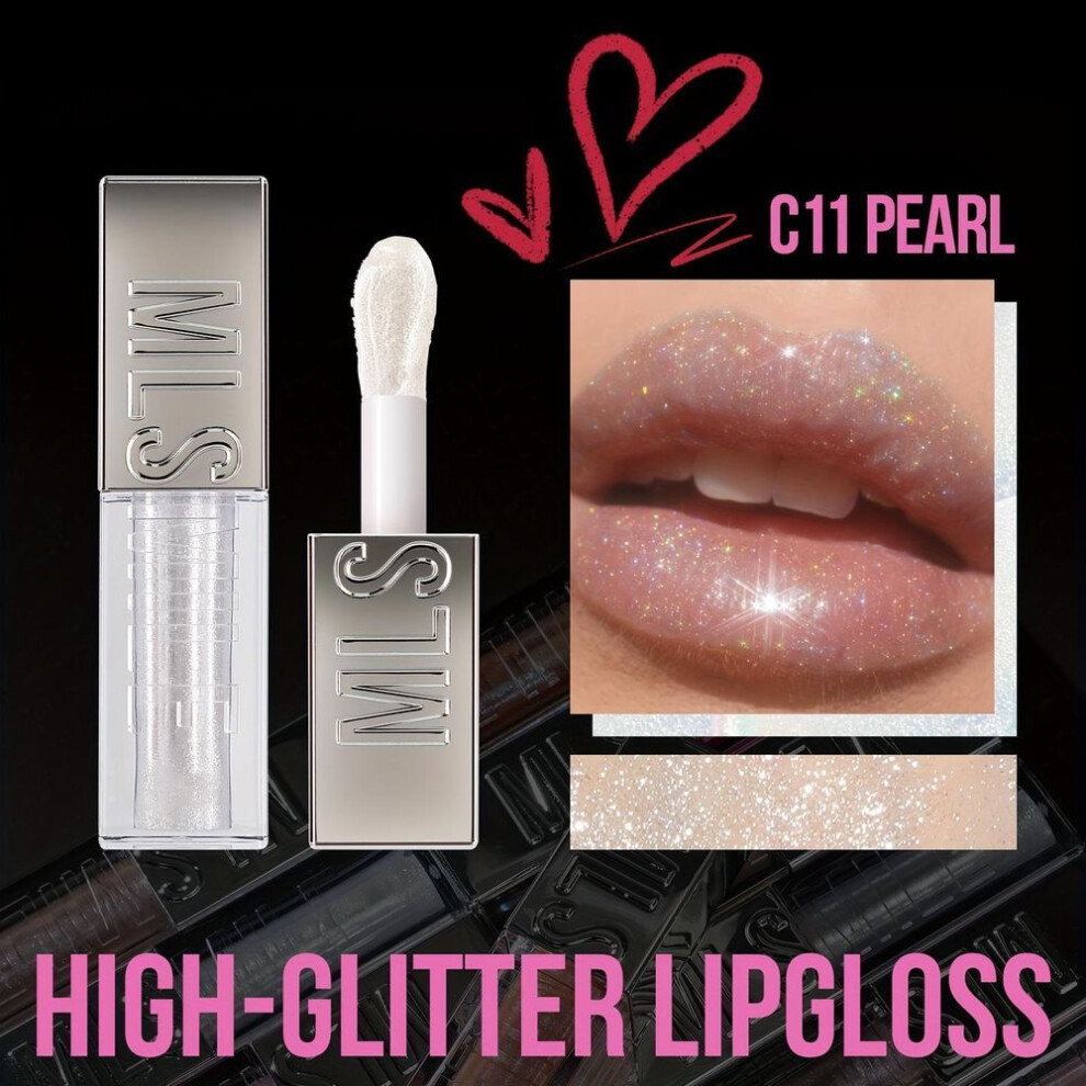 (01) Sparkling Diamond Lip Gloss 6 Colors Moisturizing Non-sticky Formula Liquid Lipstick Lip Makeup Ideal For Holiday Parties & Gifts